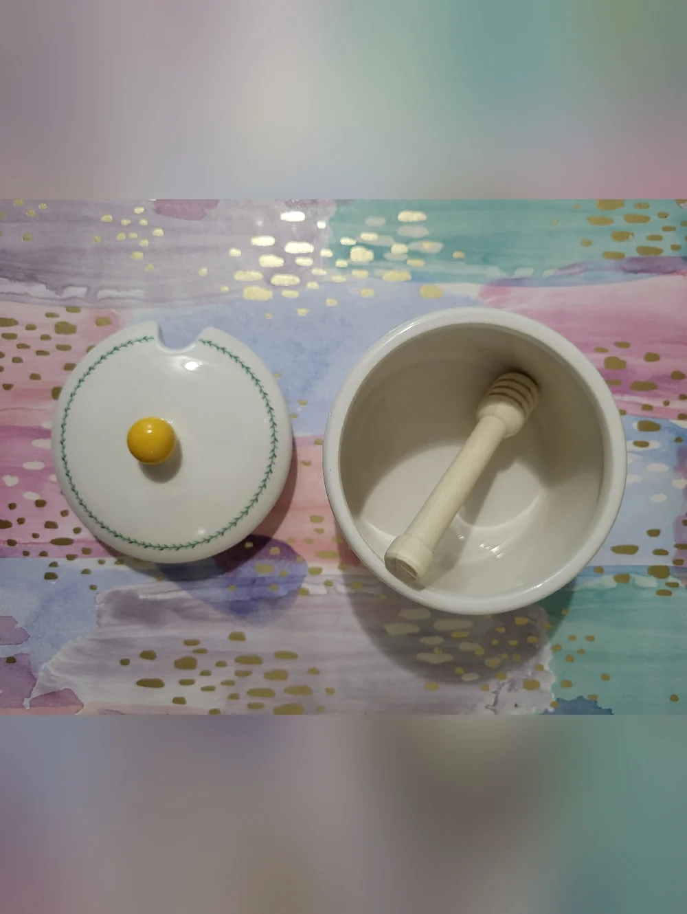 The Beekeeper 'Bee Happy' Honey Pot & Drizzler
